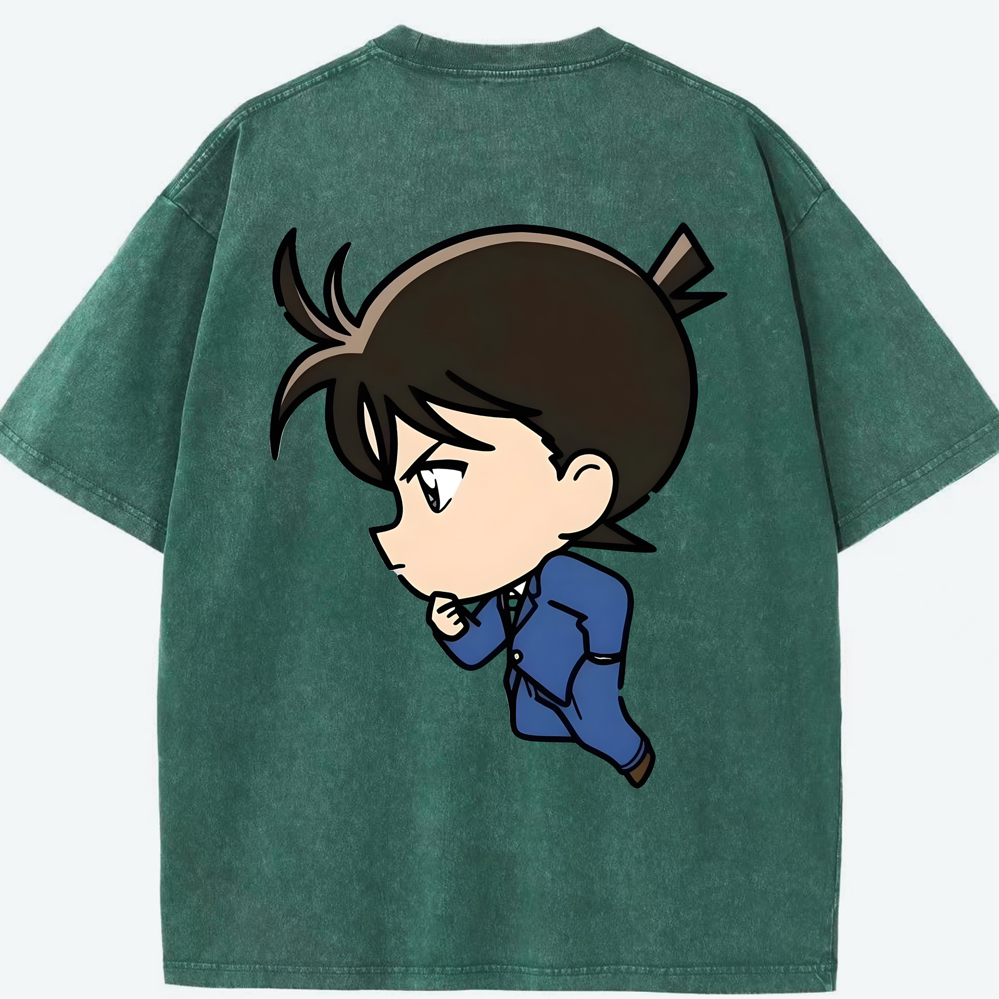 （画像用） 名探偵コナン 江戸川 コナン Detective Conan Conan Edogawa 綿100% ヴィンテージ風 半袖Tシャツ（背面プリント）